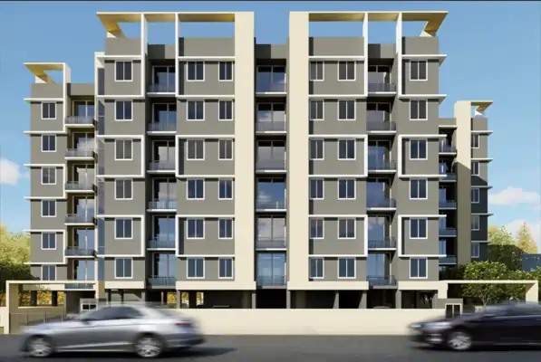 Front view: South-facing facades